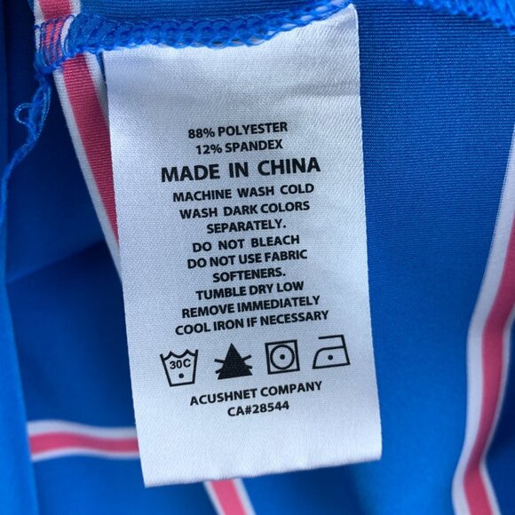 Footjoy Golf Polo Shirt Mens Extra Large Blue White Pink Striped‎ Saddlebrook - Picture 13 of 13